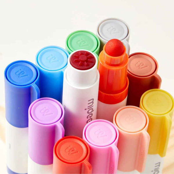 Markery zmywalne z okrągłą końcówką mideer - 6 kolorów