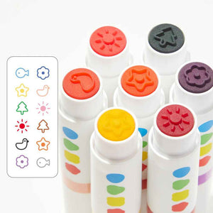 Markery zmywalne z okrągłą końcówką mideer - 6 kolorów