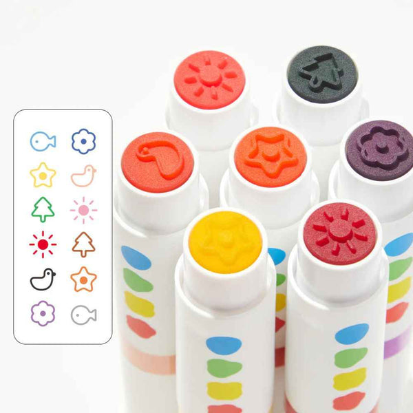 Markery zmywalne z okrągłą końcówką mideer - 6 kolorów