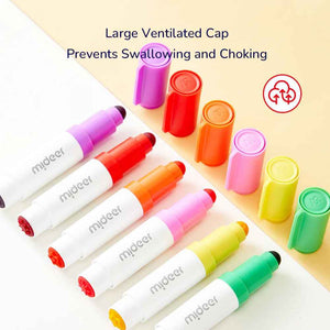 Markery zmywalne z okrągłą końcówką mideer - 6 kolorów