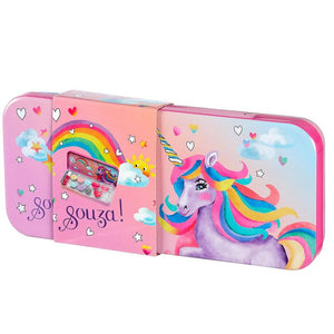 Make-up-Kosmetik für Kinder in einer Metallbox – Einhorn, 10 Teile