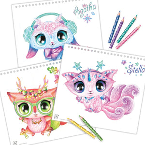 Skizzenbuch mit magischen Tieren