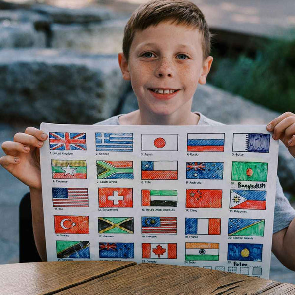 Duża dwustronna mata silikonowa do wielokrotnego kolorowania HeyDoodle - Mapa Świata