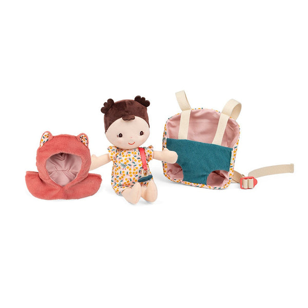 Babypuppe im Tragetuch und mit Mütze – Jeanne 18 m+