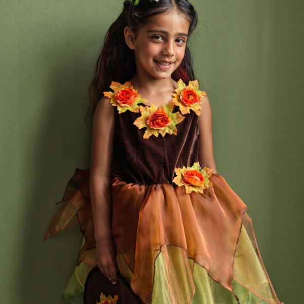 Kostüm – Tüllkleid mit Blumen und Hut, Hexe Sabrina, 3–4 Jahre