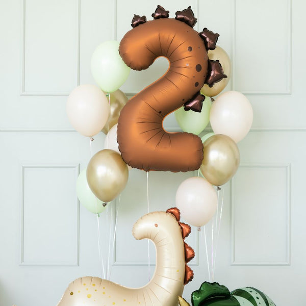 Folienballon 92 cm – Zahl 2 Dinosaurier