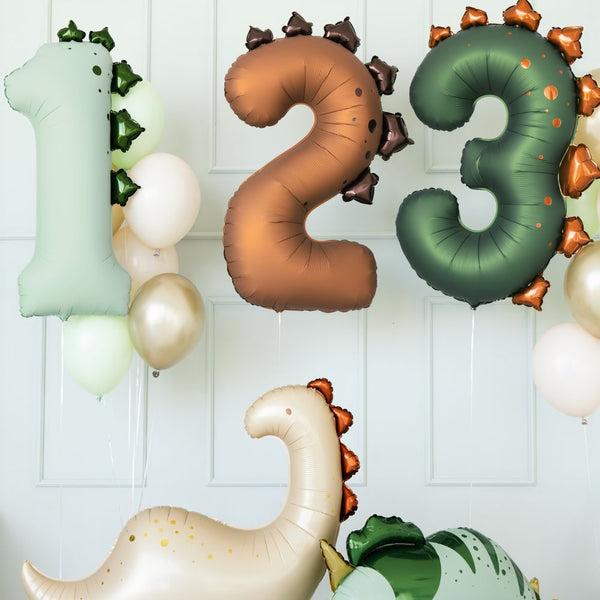 Folienballon 92 cm – Zahl 2 Dinosaurier