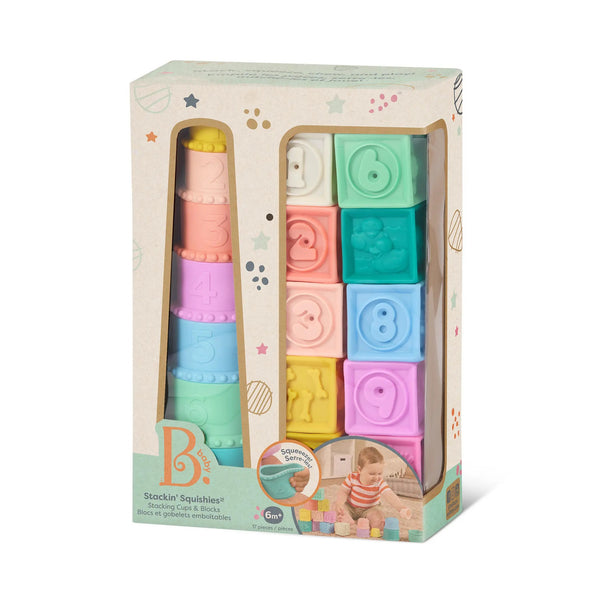Weiche Becher und Sensorik-Bausteine 2in1 – Stackin’ Squishies 17 Teile