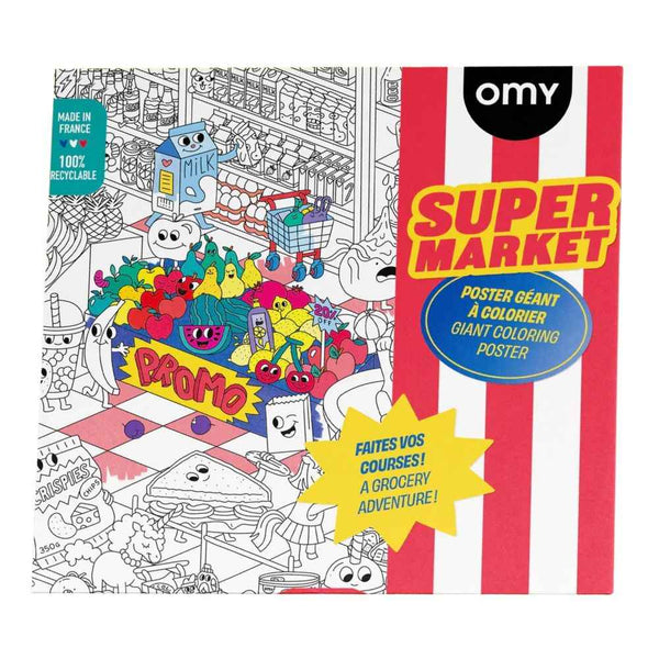 Gigantyczna kolorowanka OMY - Supermarket 100x70 cm