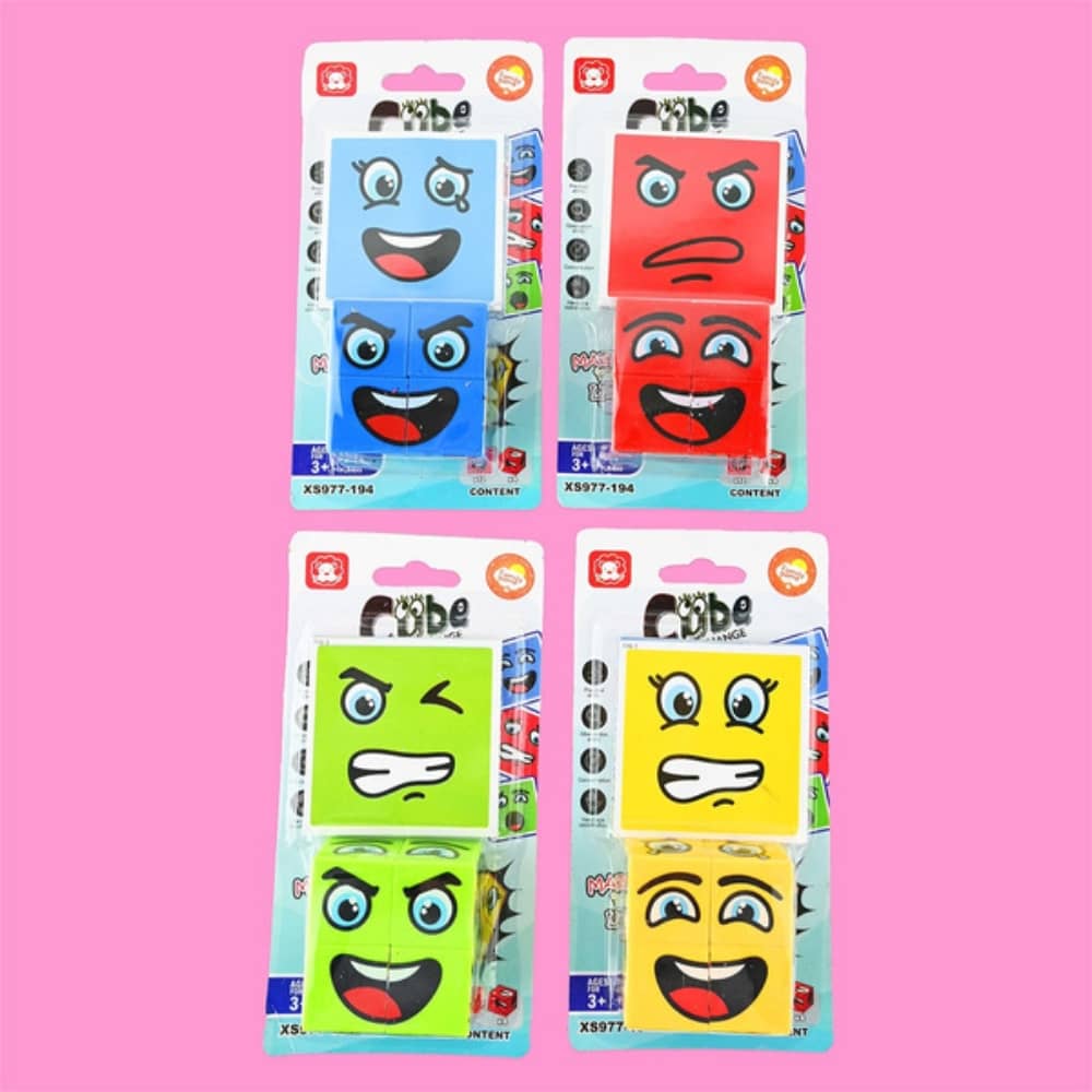 Display mit Gesichter-Würfeln Cube Face Change in verschiedenen Farben