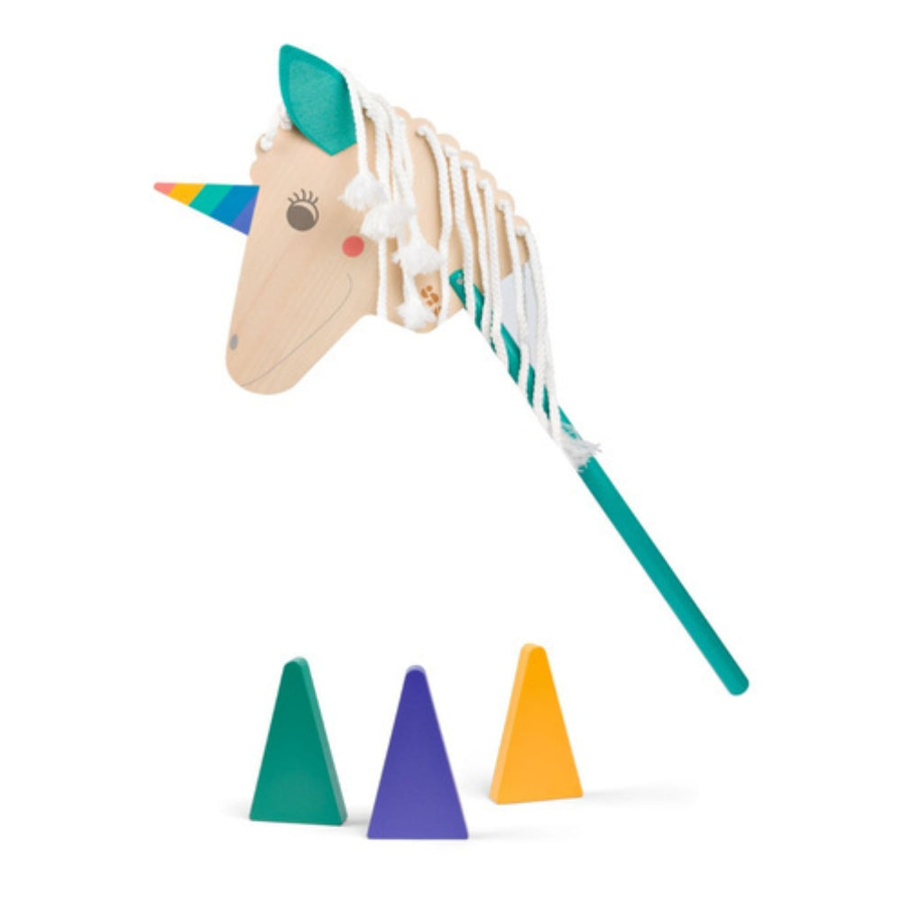 Hobby Horse Einhorn auf einem Stock