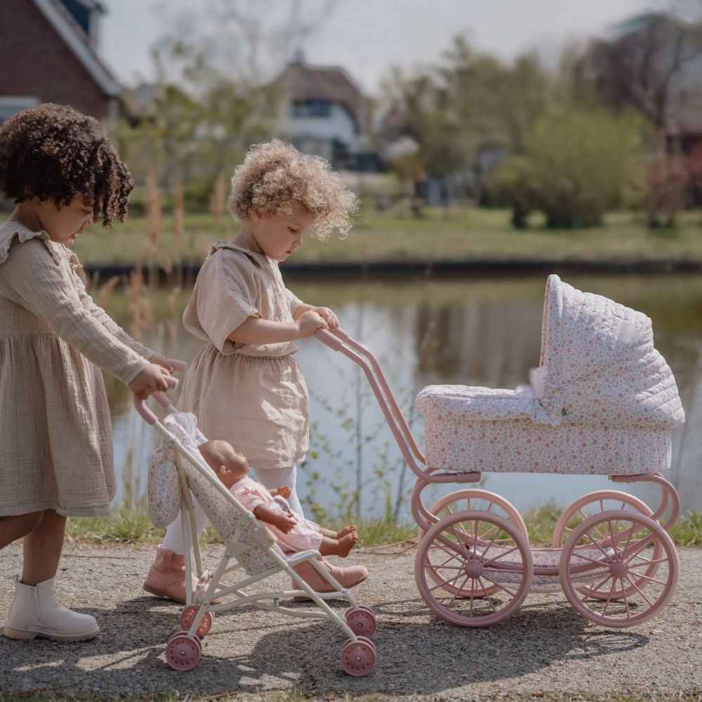 Puppenwagen Soft Flowers – Tiefer Puppenbuggy