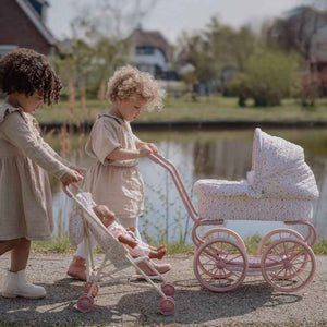 Puppenwagen Soft Flowers – Tiefer Puppenbuggy