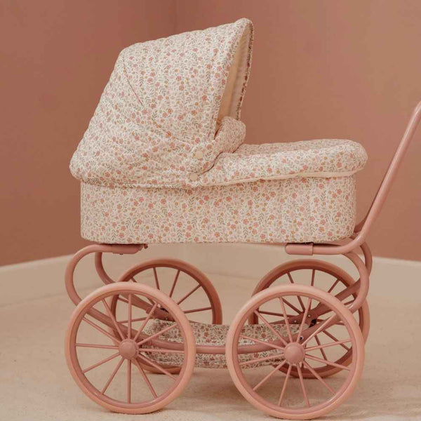 Puppenwagen Soft Flowers – Tiefer Puppenbuggy