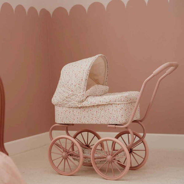 Puppenwagen Soft Flowers – Tiefer Puppenbuggy