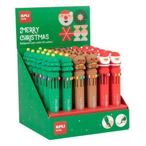 Świąteczny wielokolorowy długopis Apli Kids - Święty Mikołaj