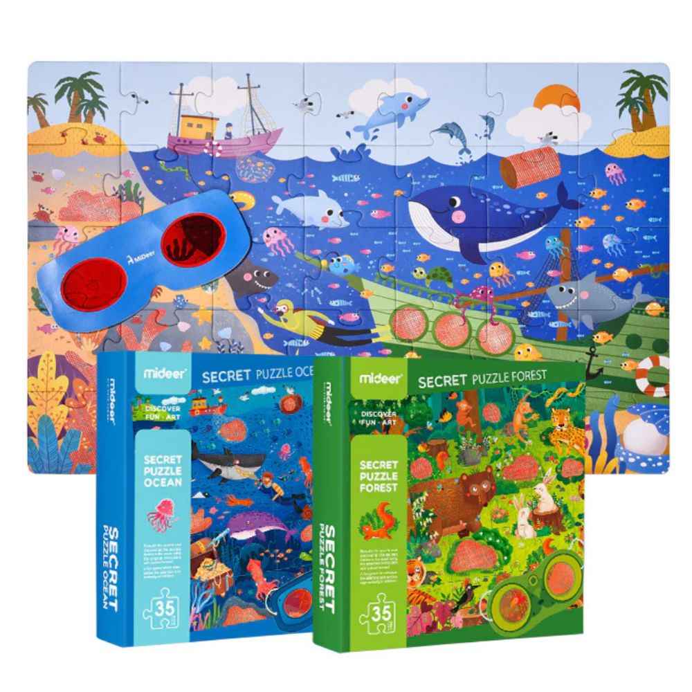 Geheimnisvolles Puzzle Ozean – 35 Teile mit 3D-Brille