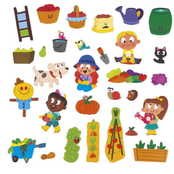 Magnetyczna układanka Magneti'stories Janod - W ogródku