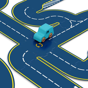 Doppelseitige Autorennbahn mit 2 Autos