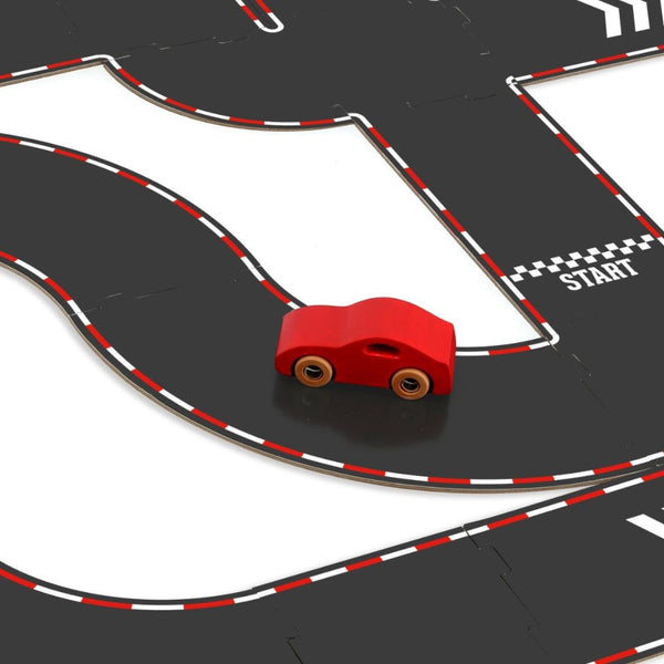 Doppelseitige Autorennbahn mit 2 Autos