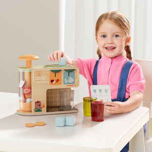 Interaktive Saftpresse aus Holz