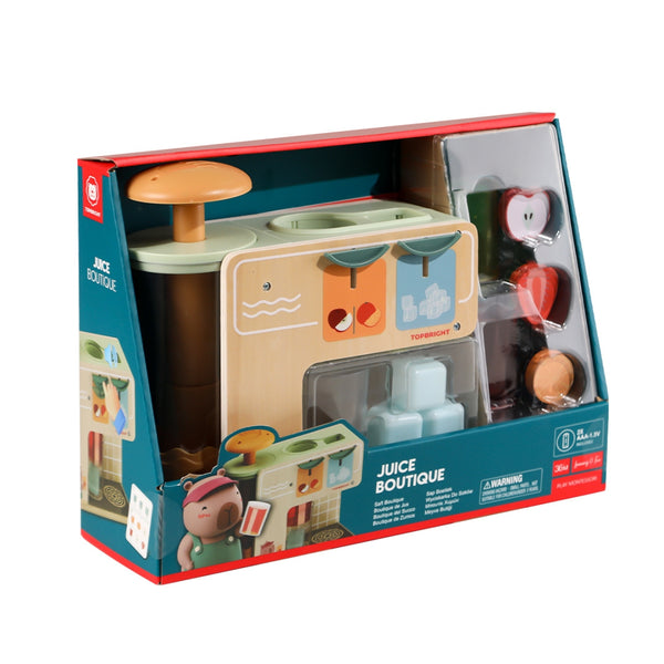 Interaktive Saftpresse aus Holz