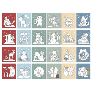 Adventskalender Malbuch – 24 Ausmalseiten mit Weihnachtsmotiven