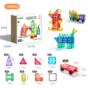 Magnetbausteine – 100-teiliges Set mit Autos