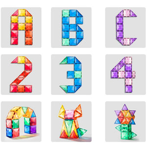 Magnetbausteine  – Kühle Farben, 20 Quadrate