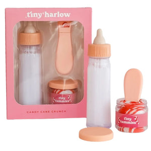 Tiny Tummies Set mit magischer Flasche und Glas – Christmas Candy Cane