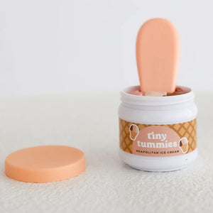 Magisches Glas von Tiny Tummies mit Löffel zum Füttern von Puppen – Italienisches Eis