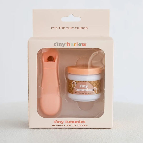 Magisches Glas von Tiny Tummies mit Löffel zum Füttern von Puppen – Italienisches Eis