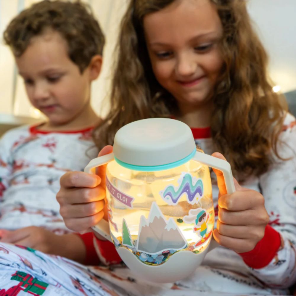 Sensorisches Glas zum Befüllen mit Wasser und Zubehör – Winter