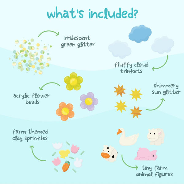 Set mit sensorischen Accessoires für Gläser – Bauernhof