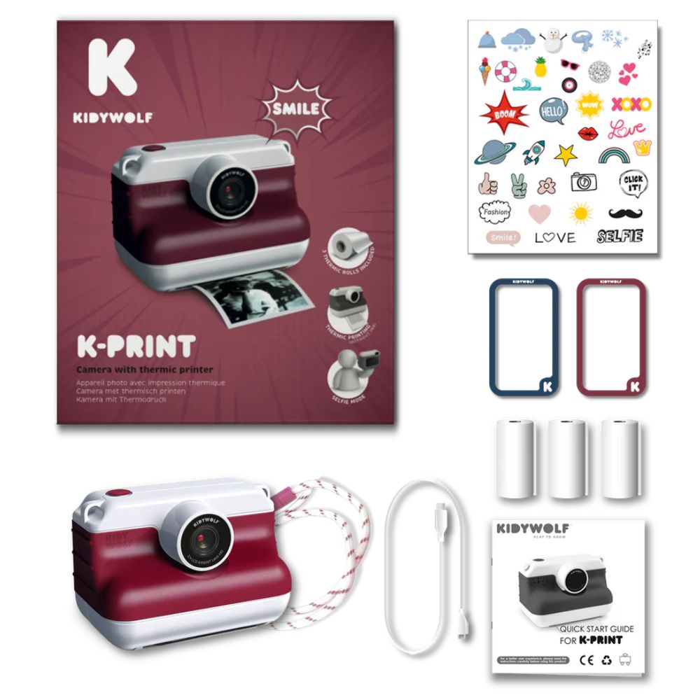 Digitalkamera mit Drucker – Rot