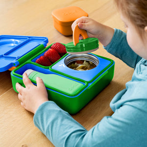Lunchbox mit Thermoskanne OmieBox – Monster Blue