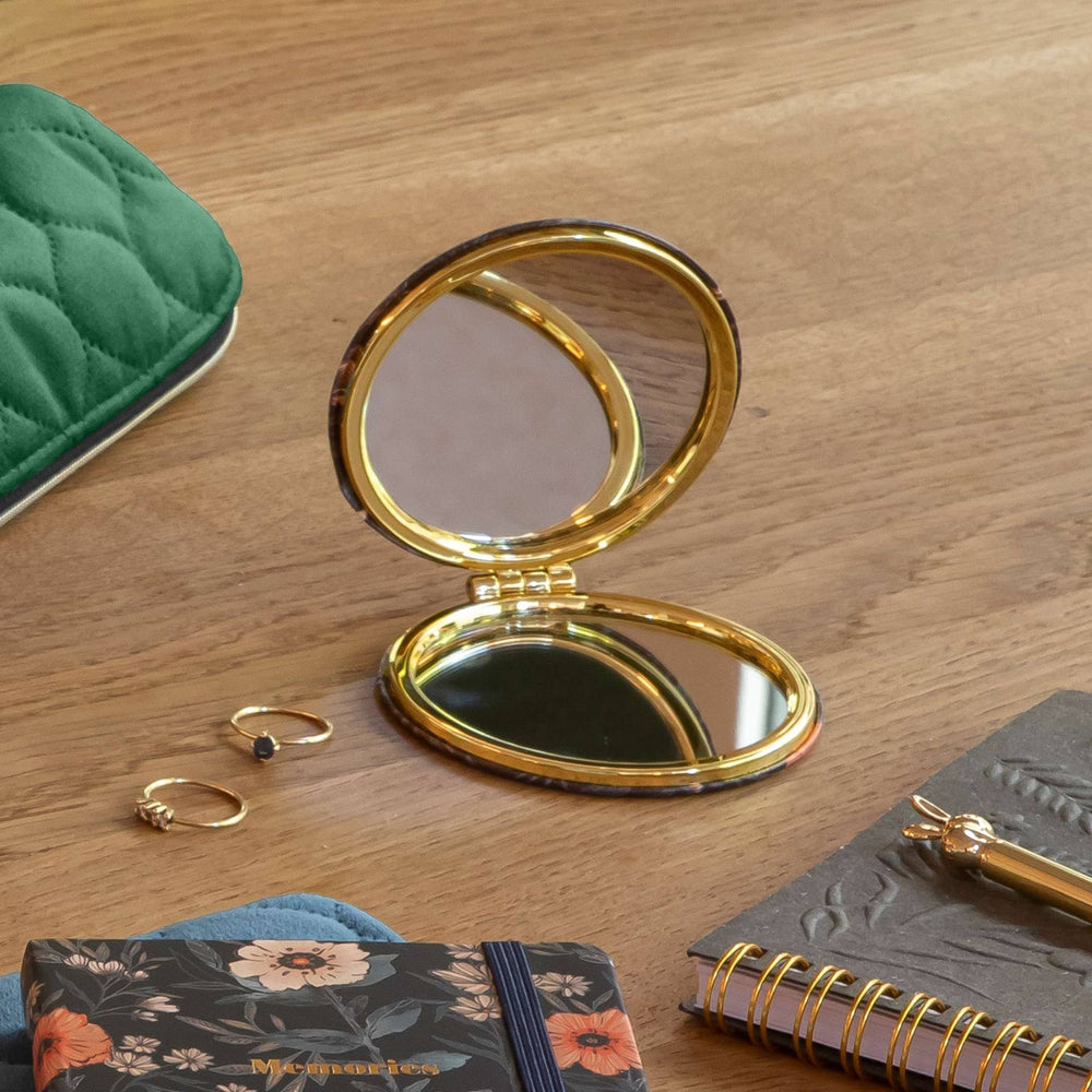 Taschen-Spiegel, doppelseitig - Rot