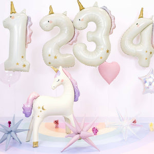 Folienballon 93 cm – Zahl 3 Einhorn