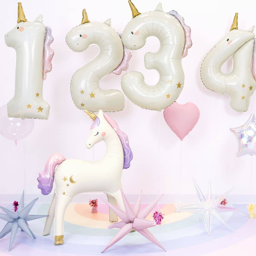 Folienballon 93 cm – Zahl 2 Einhorn