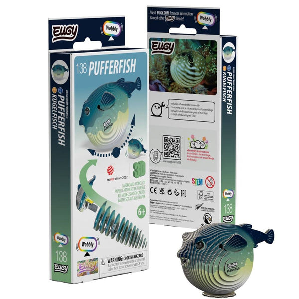 Öko-Puzzle 3D – Kugelfisch – schaukelnder Fisch