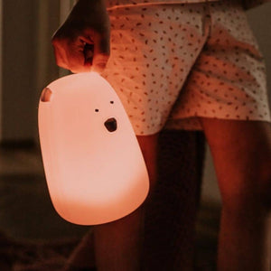 Große Teddybär-Lampe – rosa mit Fernbedienung