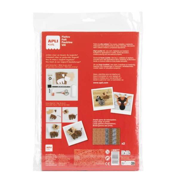 Filzblätter mit Tiermotiven, A4, 10 Stück – 5 Designs