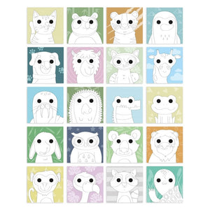 Malbuch mit beweglichen Augen und Buntstiften – Fröhliche Tiere