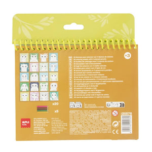 Malbuch mit beweglichen Augen und Buntstiften – Fröhliche Tiere