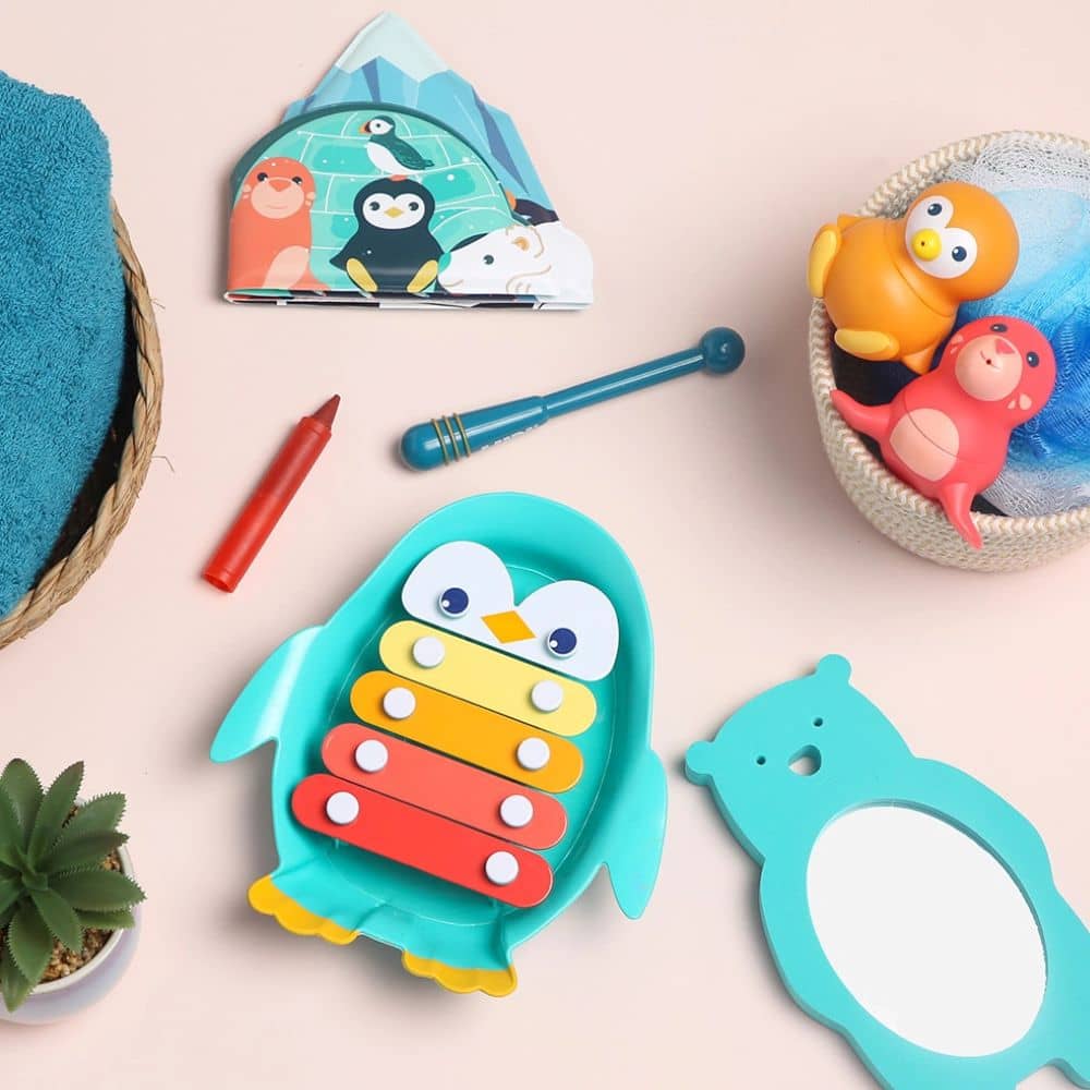 Pinguinboot-Becken mit der Option, sie in der Badewanne zu verwenden