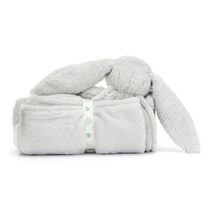 Plüschhase mit Decke – Silber 70 cm