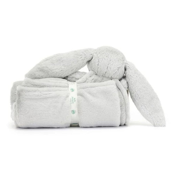 Plüschhase mit Decke – Silber 70 cm