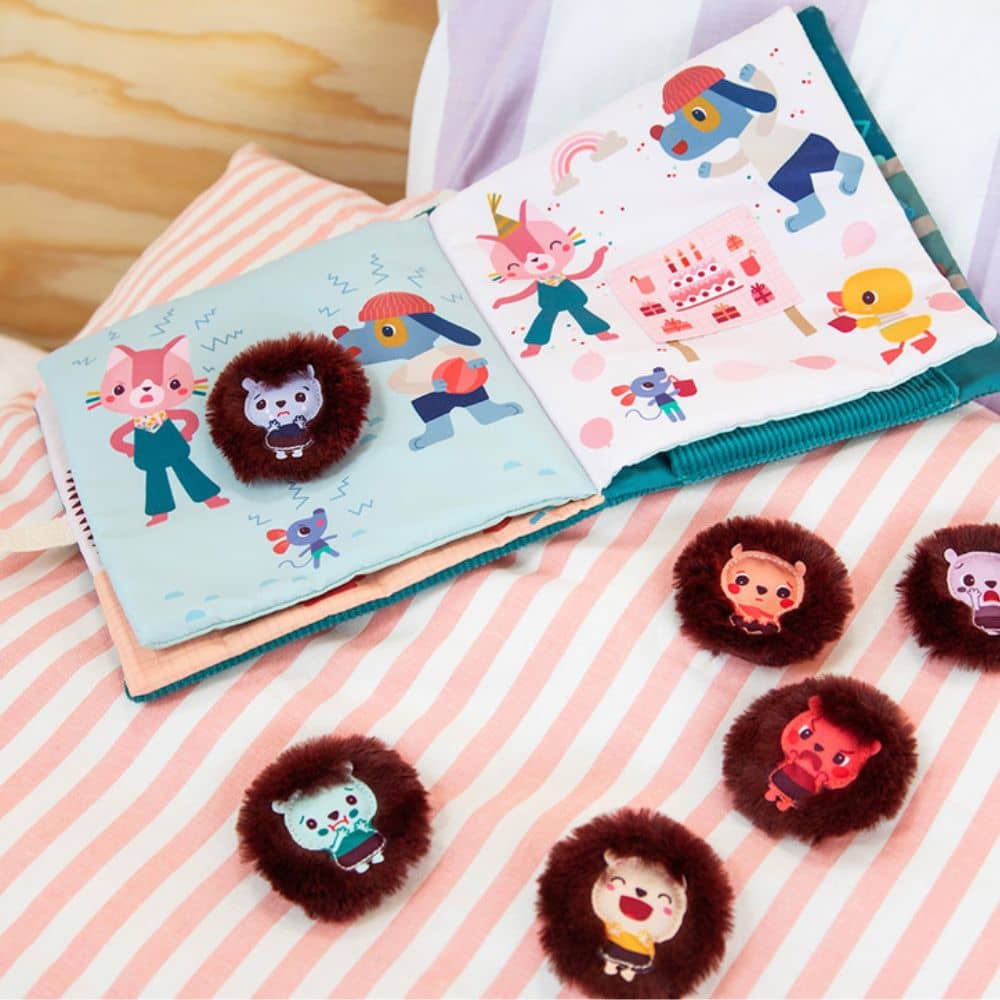 Interaktives Bilderbuch mit Mini-Handpuppen – Emotionen: Leon, der Igel (ab 18 Monaten)