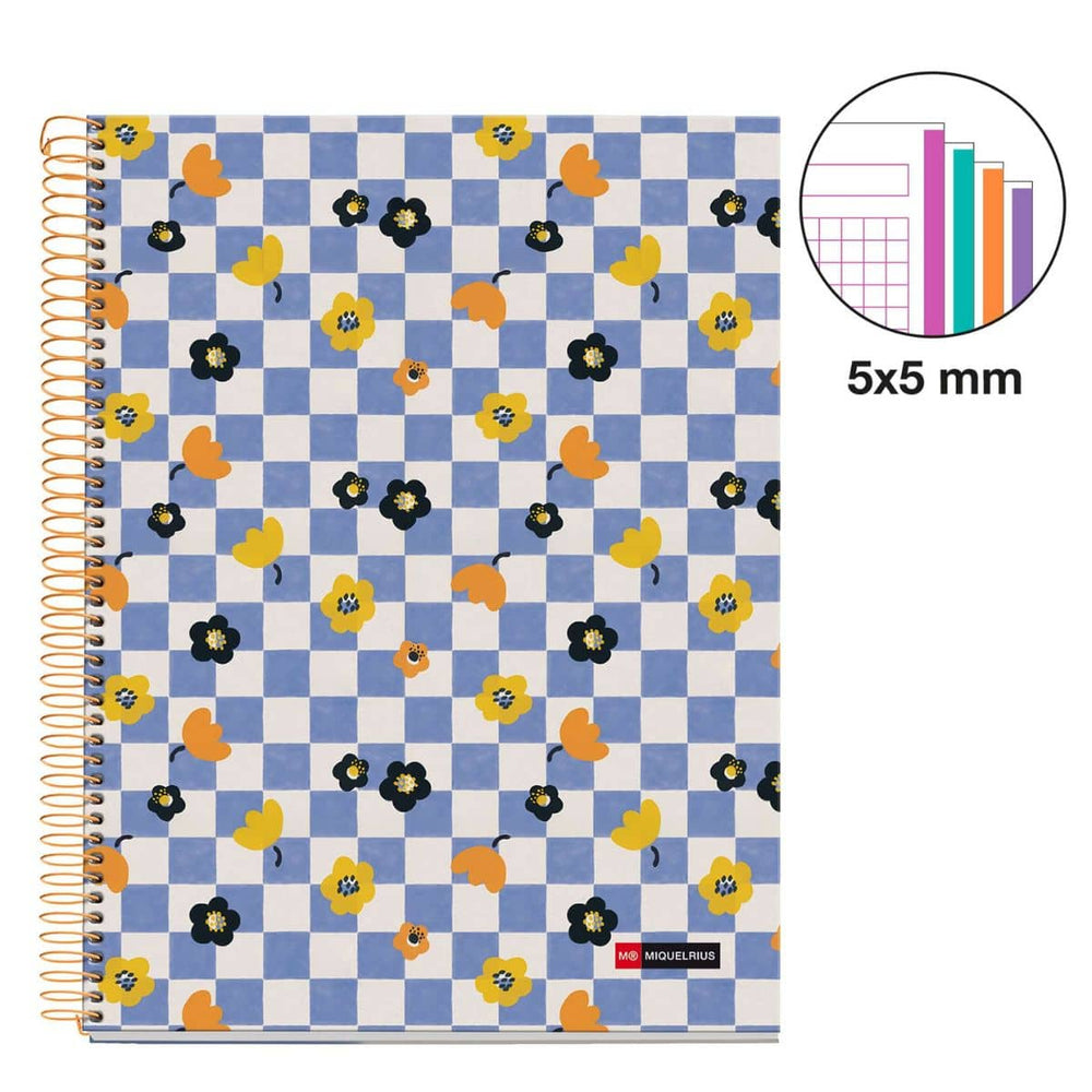 A4 Spiralnotizbuch Square It - 120 Blatt kariert (4 Farbsegmente)
