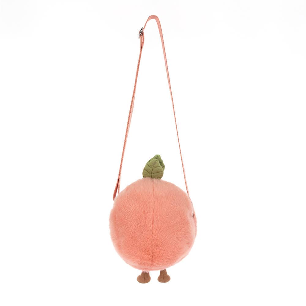 Amuseable Plüsch-Umhängetasche Pfirsich (18 cm)